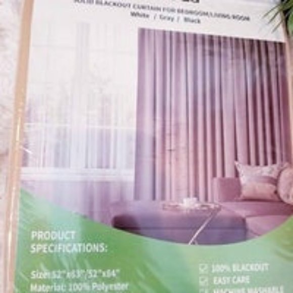 GOLD SOLID BLACKOUT CURTAIN FOR BEDROOM 2 PANELS 52"×63 COLOR GOLD - Picture 1 of 5